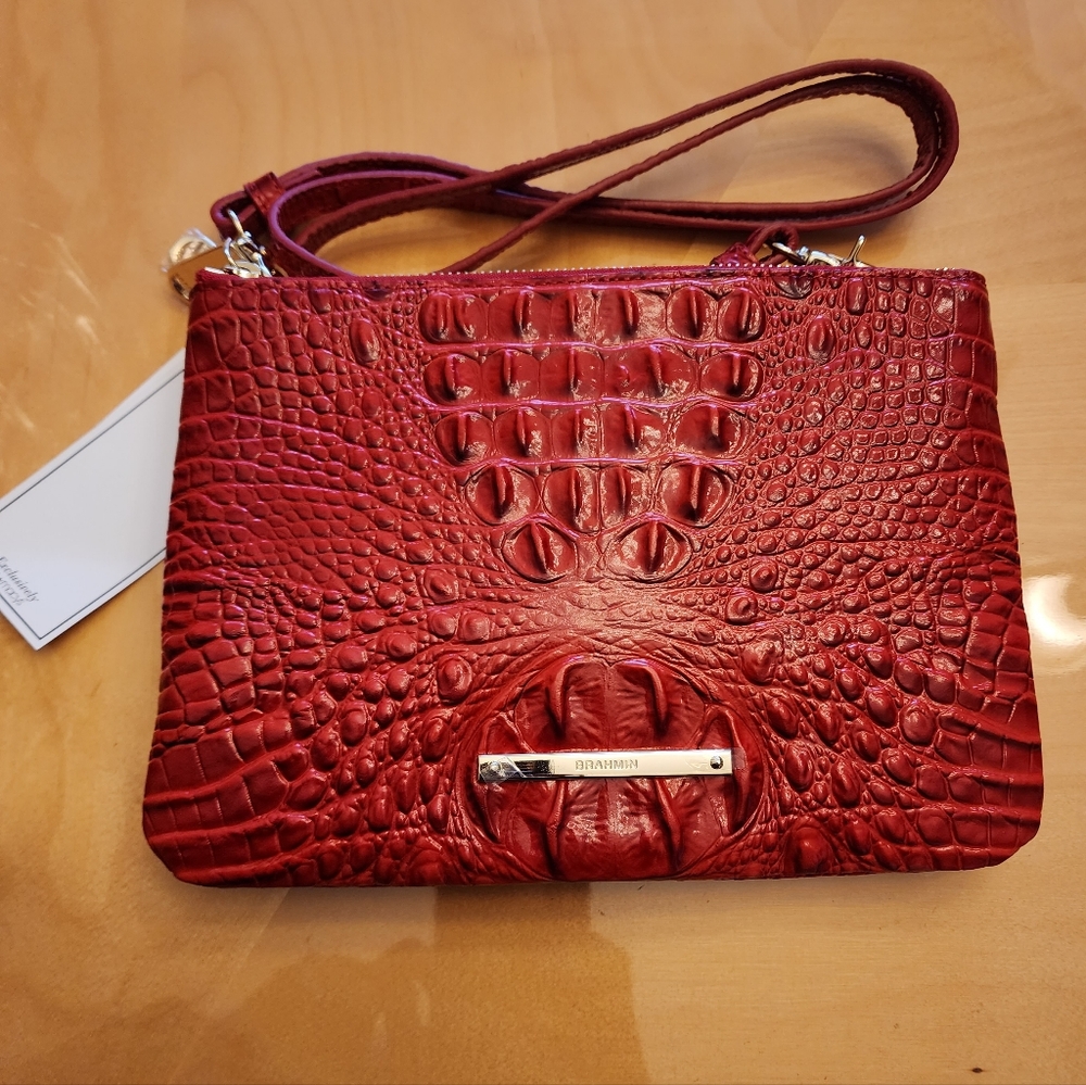 Brahmin peri red crossbody bag